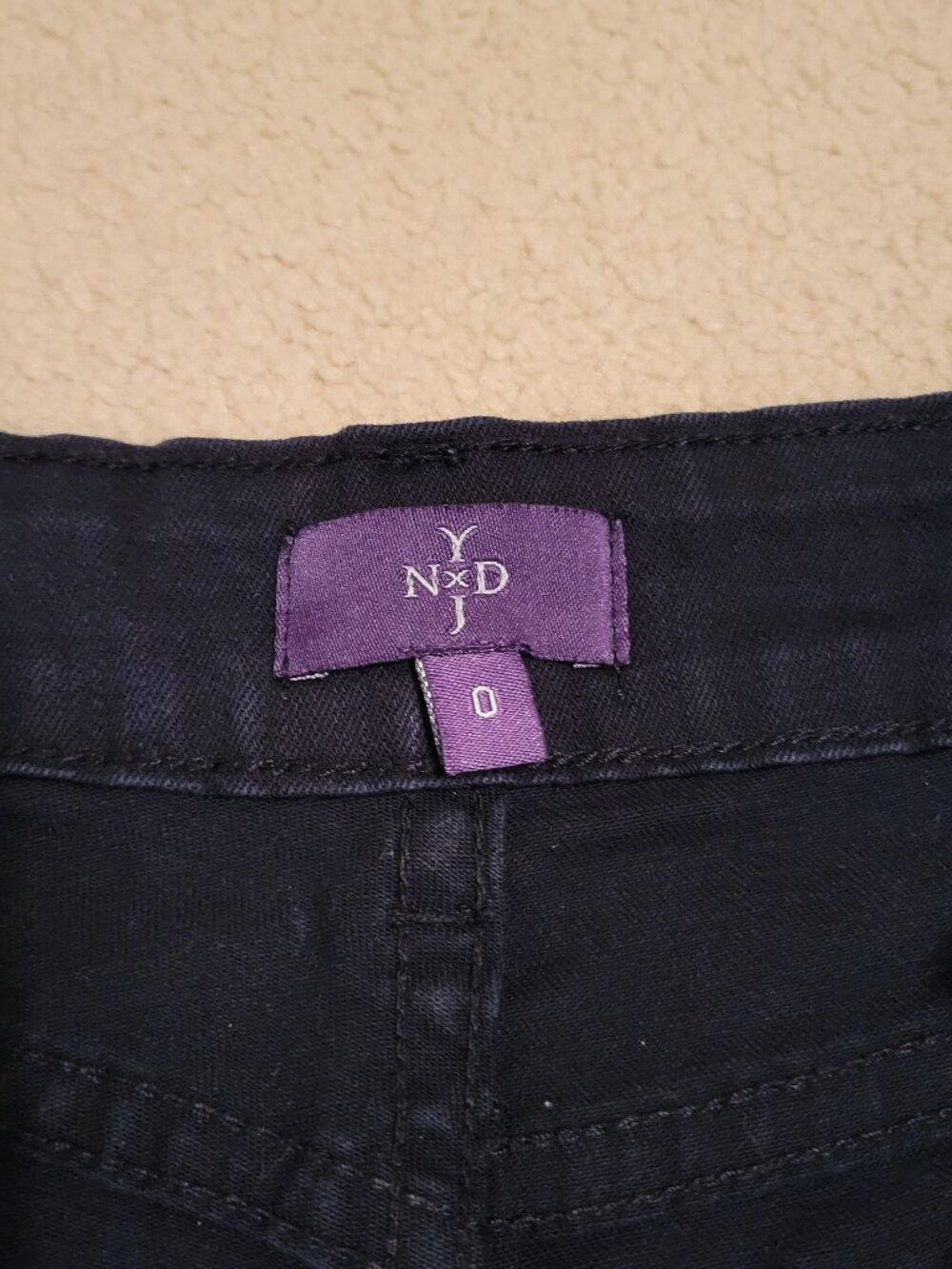 2 Pairs of NYDJ Bermuda Shorts; Tan is Size 0 Petite, Black is Size 0 - Picture 10 of 13